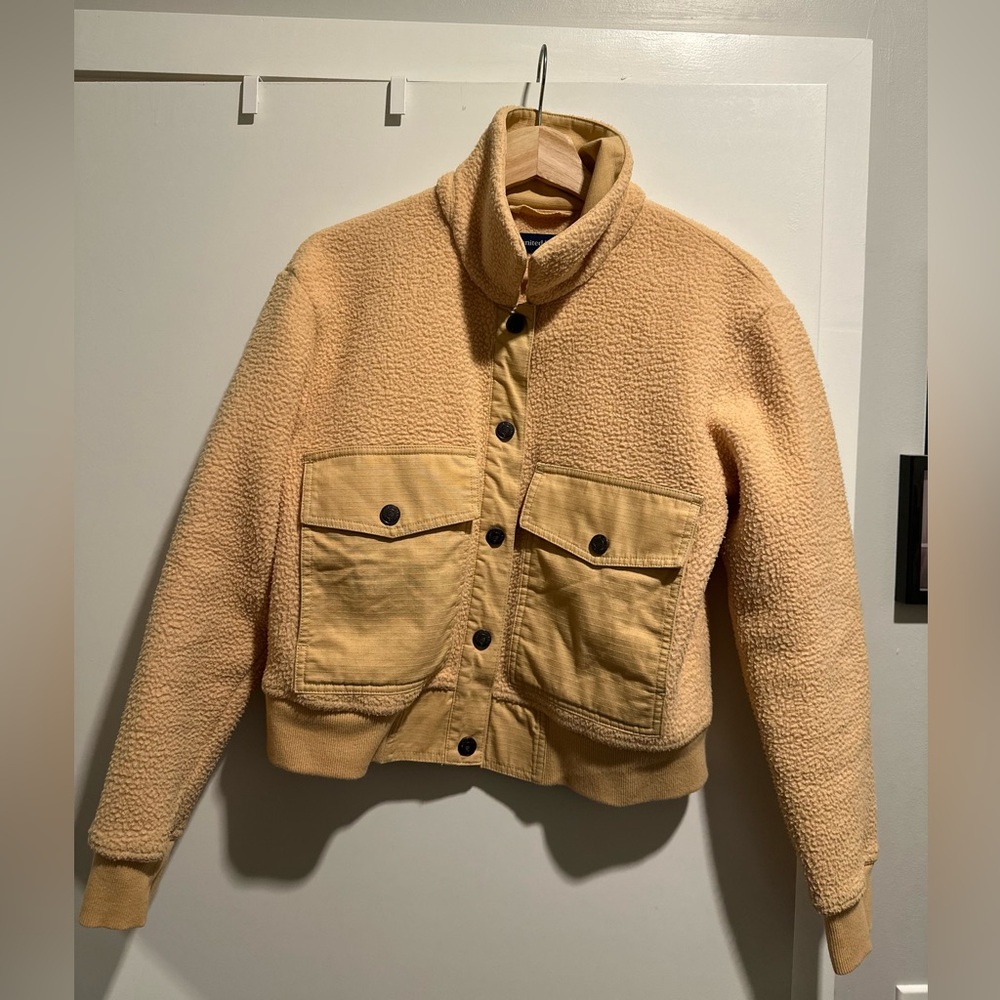 United By Blue Butter Yellow Teddy Jacket with Button Front